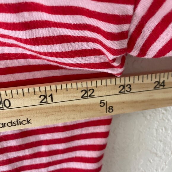 Free Assembly Shirt Womens L Red‎ White Striped Long Sleeve Boxy - Picture 7 of 11